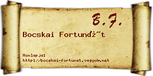Bocskai Fortunát névjegykártya
